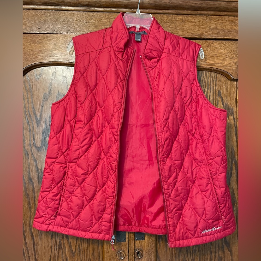 Eddie Bauer Red Quilted Vest